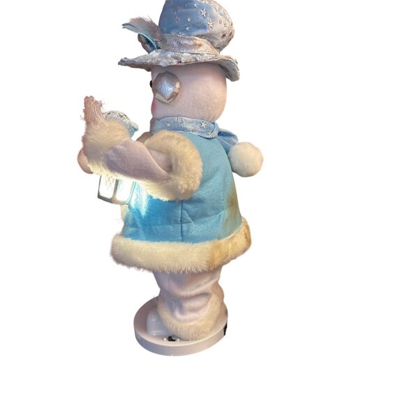 Animated Snowman Figurine With LED Lantern & Broom - Picture 4 of 4